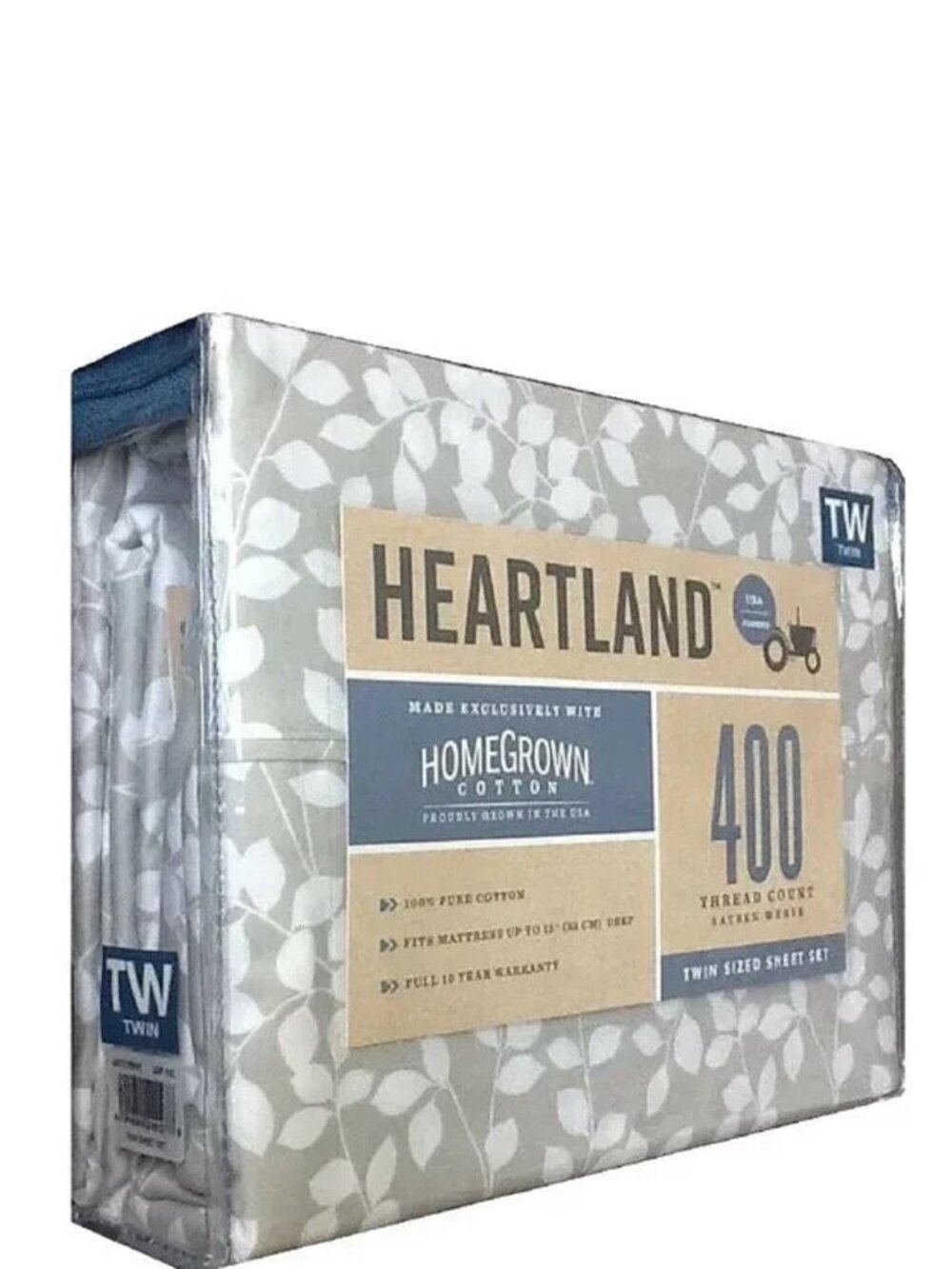 brand new RED + GRAY Heartland 400 TC 100% Cotton Sateen-Weave TWIN Sheet Sets - Picture 5 of 7